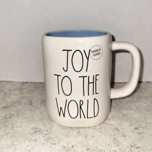 Rae Dunn Joy To The World White Ceramic Mug
